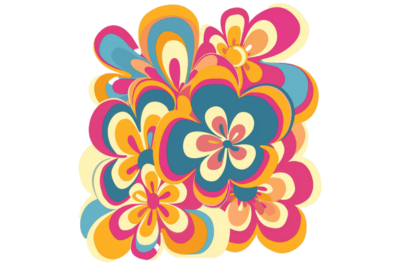 Download 60s Floral Background Sublimation Png - 60s Collection