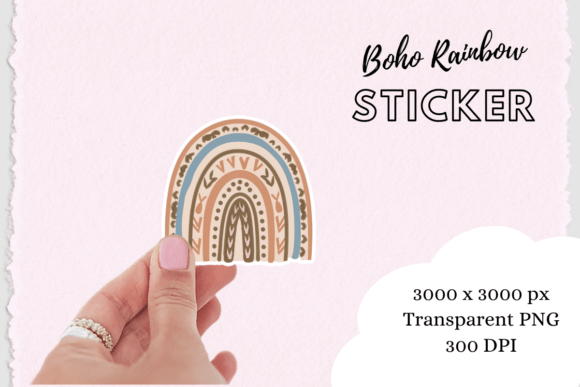 Download Boho Chic Rainbow Sticker - Boho chic Collection
