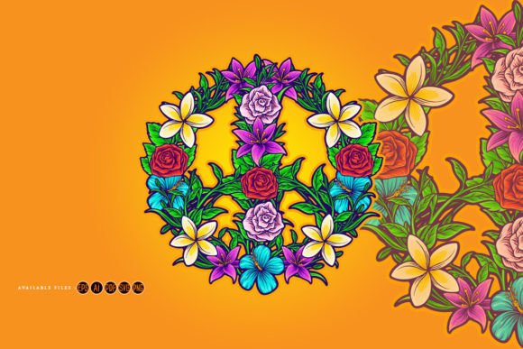 Download Boho Chic Flower Peace Symbol - Boho chic Collection