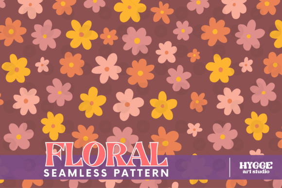 Download Retro Flowers Seamless Pattern Paper PNG - Retro flowers Collection