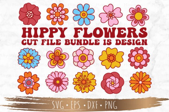 Download Hippy Flower Retro Groovy Flower 60s-70s - 60s Collection