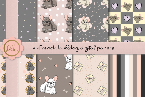 Download French Bulldog Digital Paper Bundle - Premium Resources