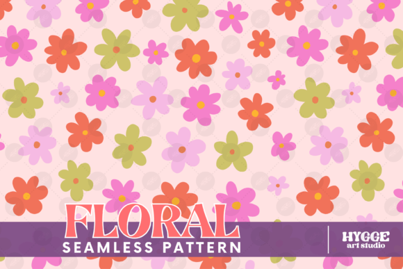 Download Retro Flowers Seamless Pattern Paper PNG - Retro flowers Collection