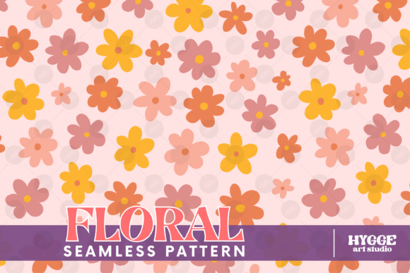 Download Retro Flowers Seamless Pattern Paper PNG - Retro flowers Collection