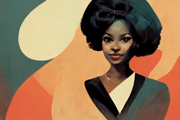 Download Elegant Black Woman in a 60s Style - 60s Collection
