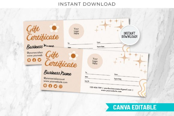 Download Retro Holiday Gift Certificate Template - Retro holiday Collection