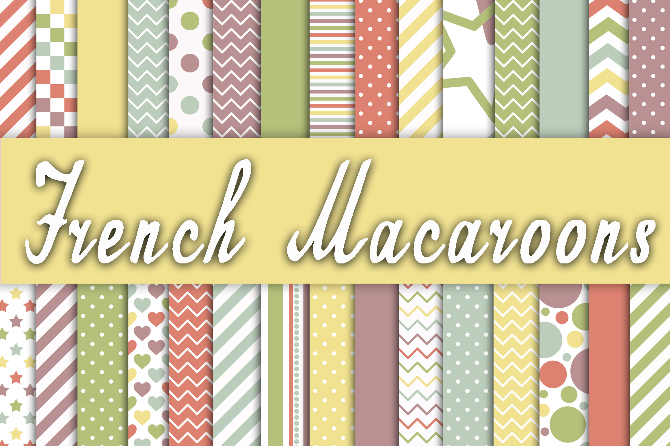 Download French Macaroons Digital Paper - Premium Resources